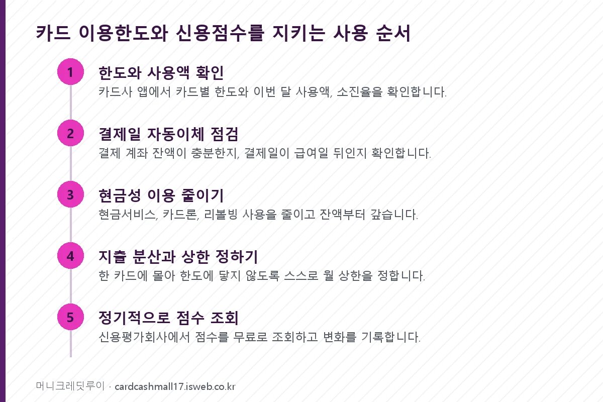 카드 이용한도와 신용점수 카드 이용한도와 신용점수를 지키는 사용 순서